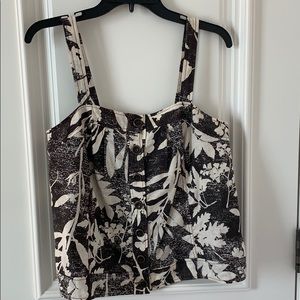 Anthropology Brown and White Tank!